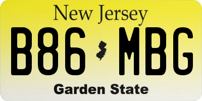NJ license plate B86MBG