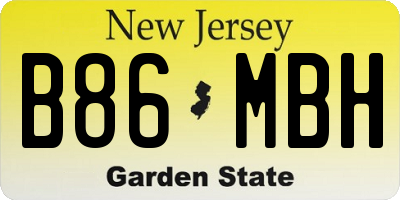 NJ license plate B86MBH