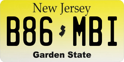 NJ license plate B86MBI
