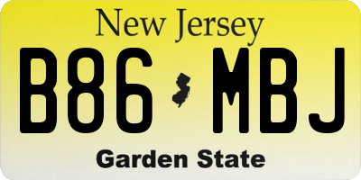 NJ license plate B86MBJ