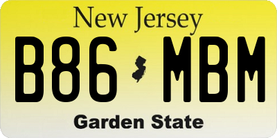 NJ license plate B86MBM