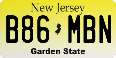 NJ license plate B86MBN