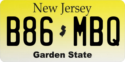 NJ license plate B86MBQ