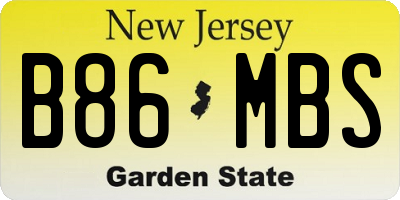 NJ license plate B86MBS