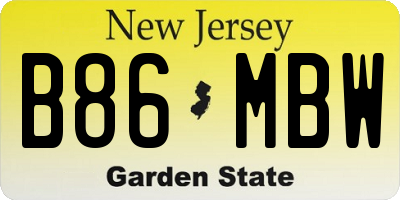 NJ license plate B86MBW