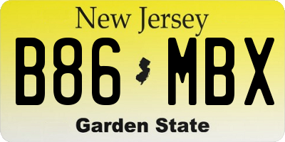 NJ license plate B86MBX