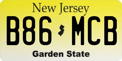 NJ license plate B86MCB