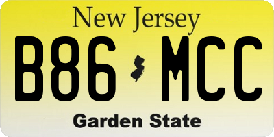 NJ license plate B86MCC