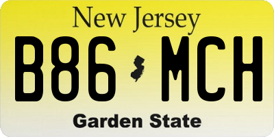 NJ license plate B86MCH