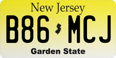 NJ license plate B86MCJ