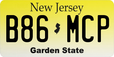 NJ license plate B86MCP