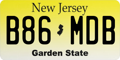 NJ license plate B86MDB