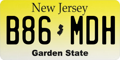 NJ license plate B86MDH