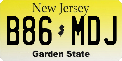 NJ license plate B86MDJ
