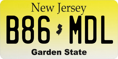 NJ license plate B86MDL