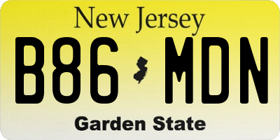 NJ license plate B86MDN