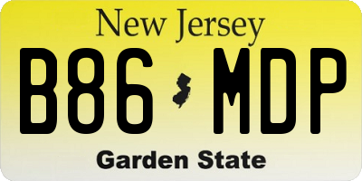 NJ license plate B86MDP