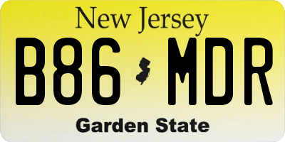 NJ license plate B86MDR