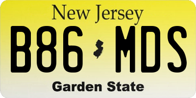 NJ license plate B86MDS