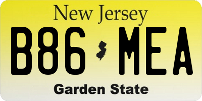 NJ license plate B86MEA
