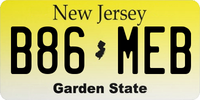 NJ license plate B86MEB