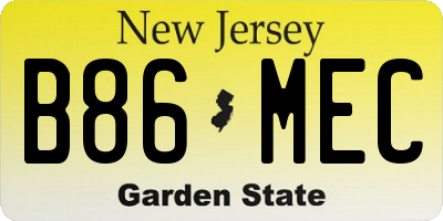 NJ license plate B86MEC