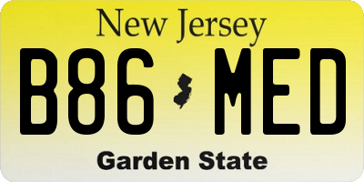 NJ license plate B86MED