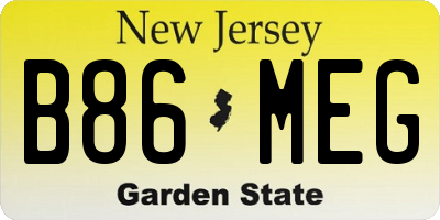 NJ license plate B86MEG