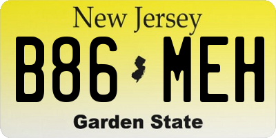 NJ license plate B86MEH