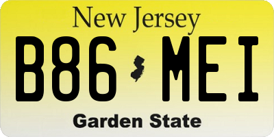 NJ license plate B86MEI