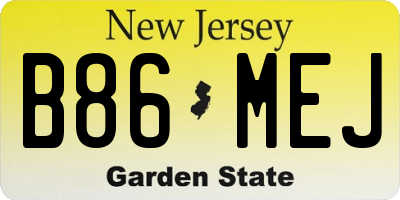 NJ license plate B86MEJ