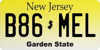 NJ license plate B86MEL
