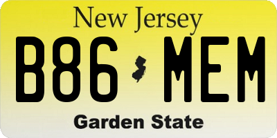 NJ license plate B86MEM