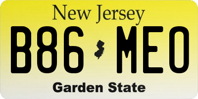NJ license plate B86MEO