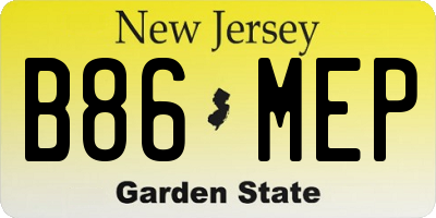 NJ license plate B86MEP