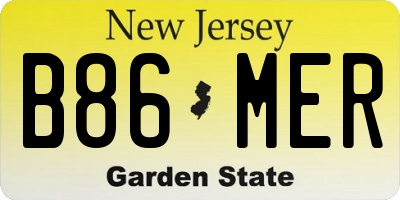 NJ license plate B86MER