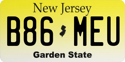 NJ license plate B86MEU