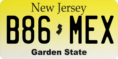 NJ license plate B86MEX