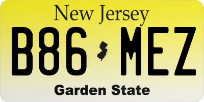 NJ license plate B86MEZ