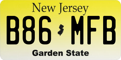 NJ license plate B86MFB