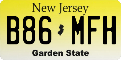 NJ license plate B86MFH