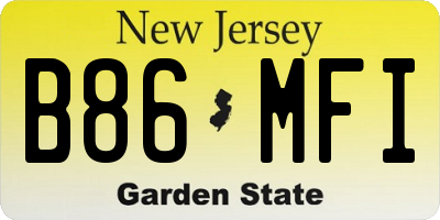 NJ license plate B86MFI