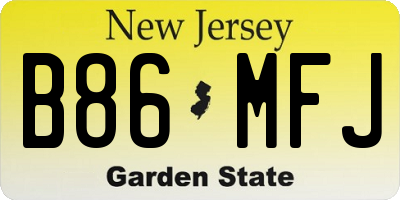 NJ license plate B86MFJ