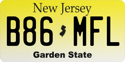 NJ license plate B86MFL