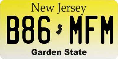 NJ license plate B86MFM
