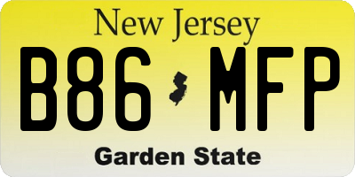 NJ license plate B86MFP