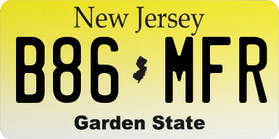 NJ license plate B86MFR