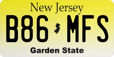 NJ license plate B86MFS
