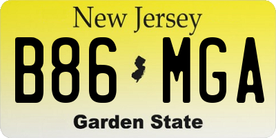 NJ license plate B86MGA