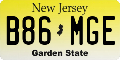 NJ license plate B86MGE